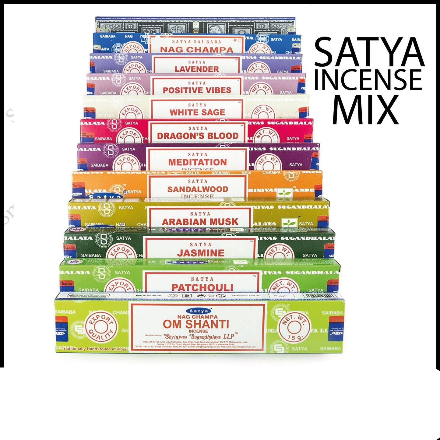 Satya Incense Mix Fragrance (12 pack per Box)