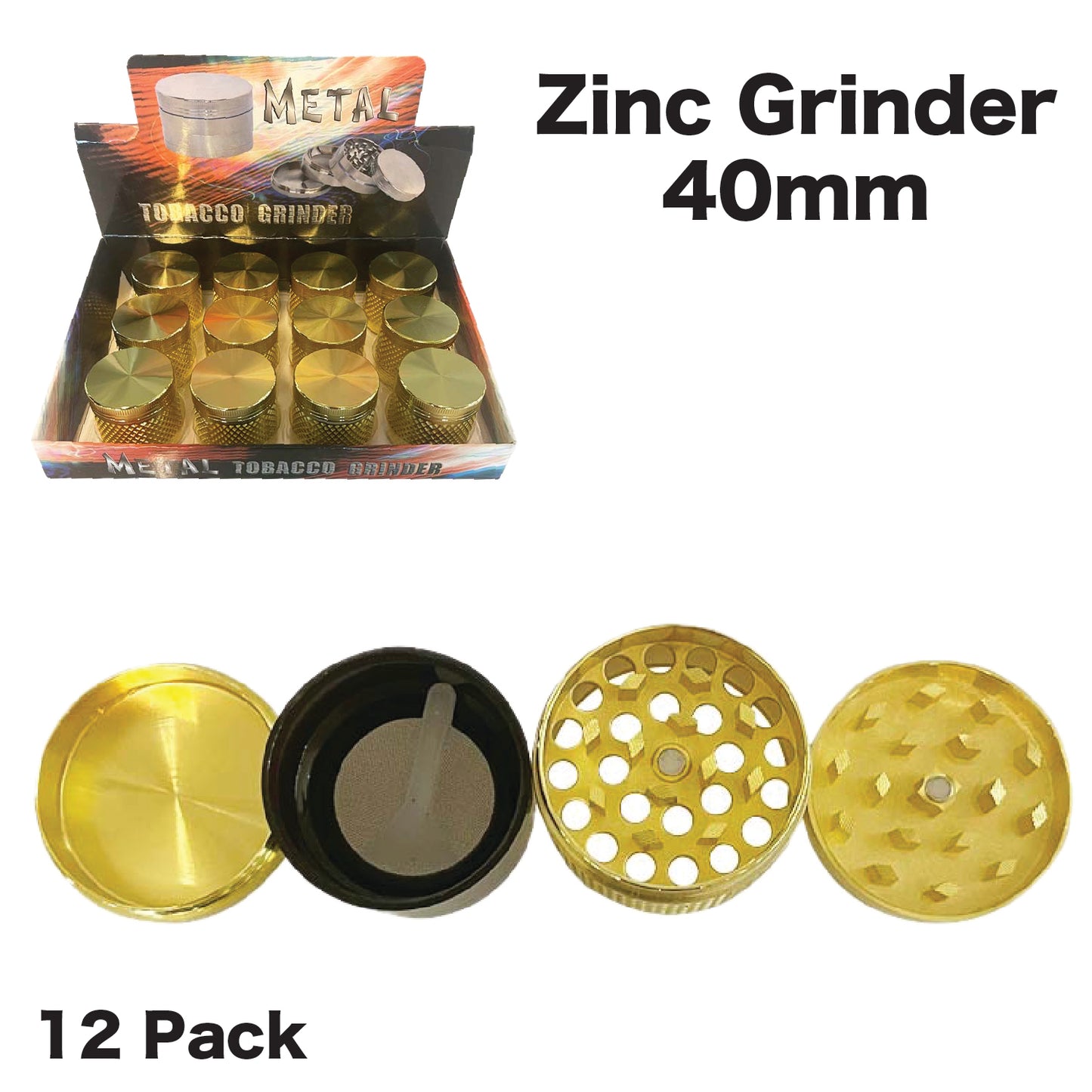 Grinder GR52 Zink 40mm (12 Pack)
