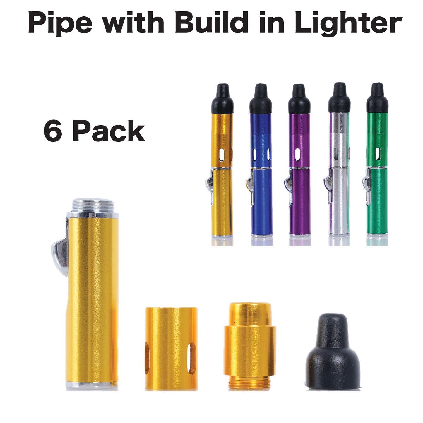 Pipe Lighter LIG-P1 Mix Colour 6pk