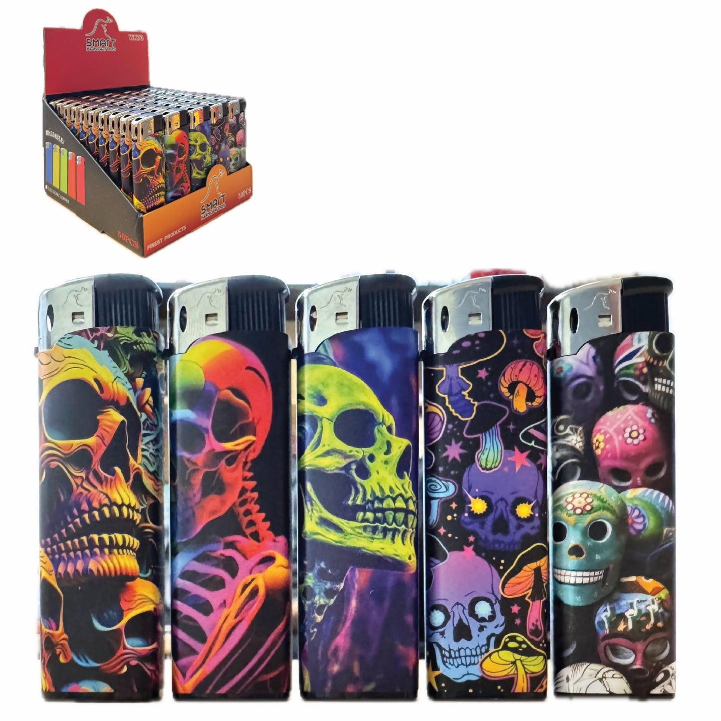 Lighter LG100D Electronic Skull (50 Lighter/Tray)