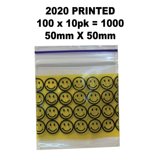 Apple Bag 2020 Smiley 50 x 50mm (100 Bags x 10 Pack)