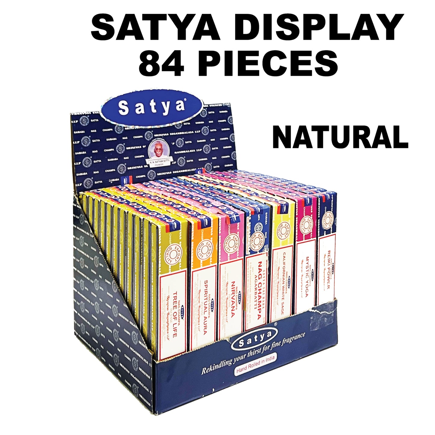 Satya Incense Display Box Natural (84 Pack)