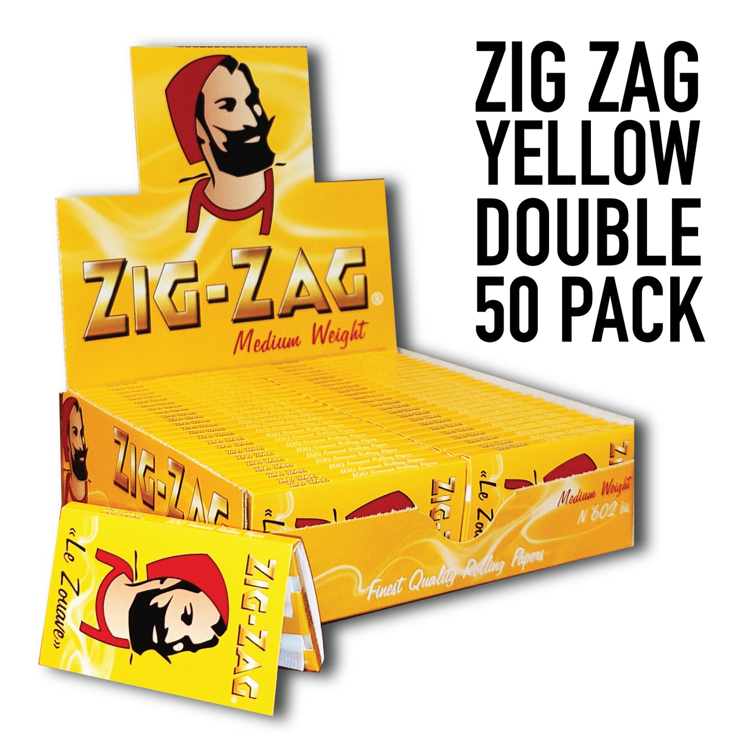 Paper ZIG ZAG YELLOW DOUBLE (50pk)