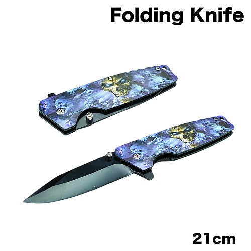 Knife K5 Folding Skull 21cm