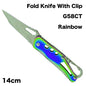Knife G58CT Fold With Clip Rainbow 14cm