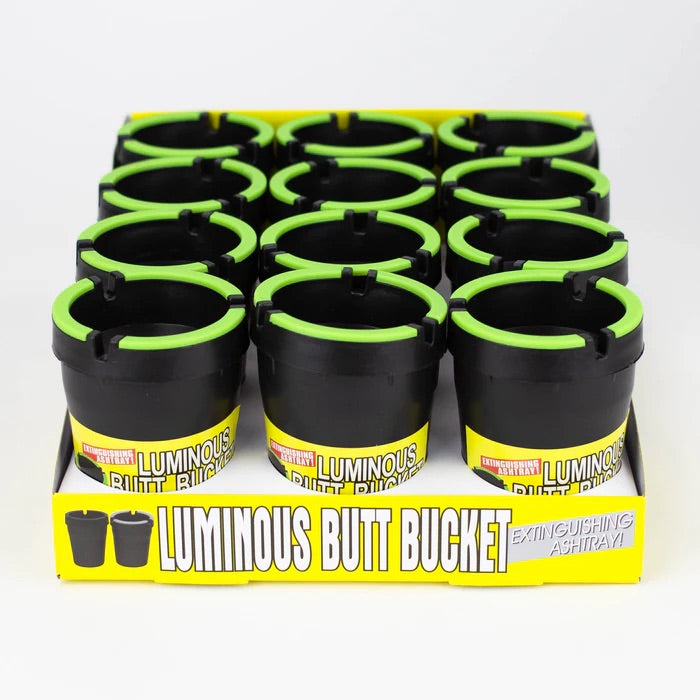 AT-38 ASHTRAY BUTT BUCKET GLOW RIM 12PK AT38