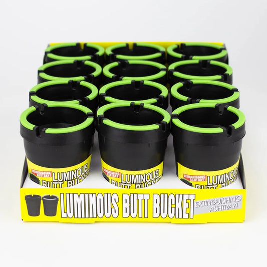 AT-38 ASHTRAY BUTT BUCKET GLOW RIM 12PK AT38