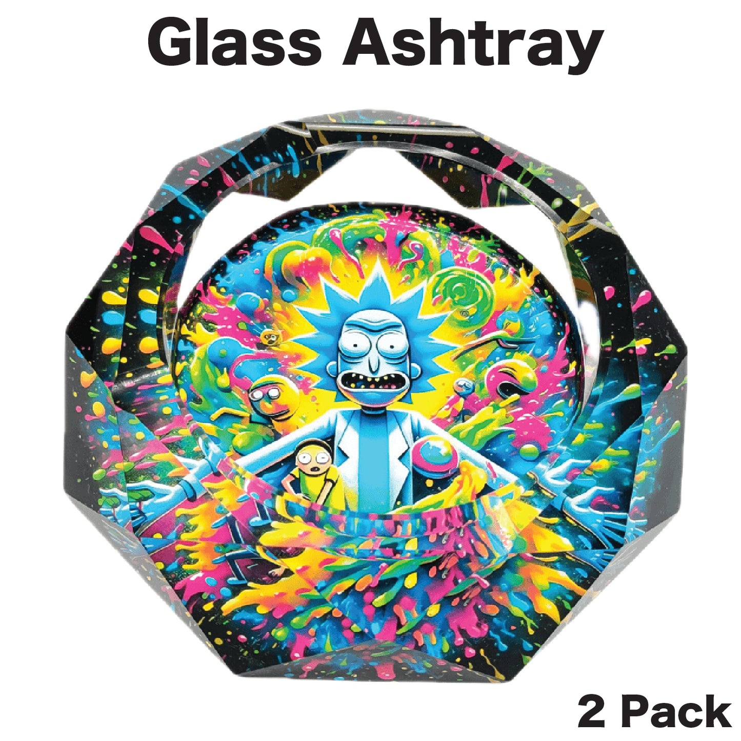 Ashtray AT126G Glass Rick n Morty (2 Pack)