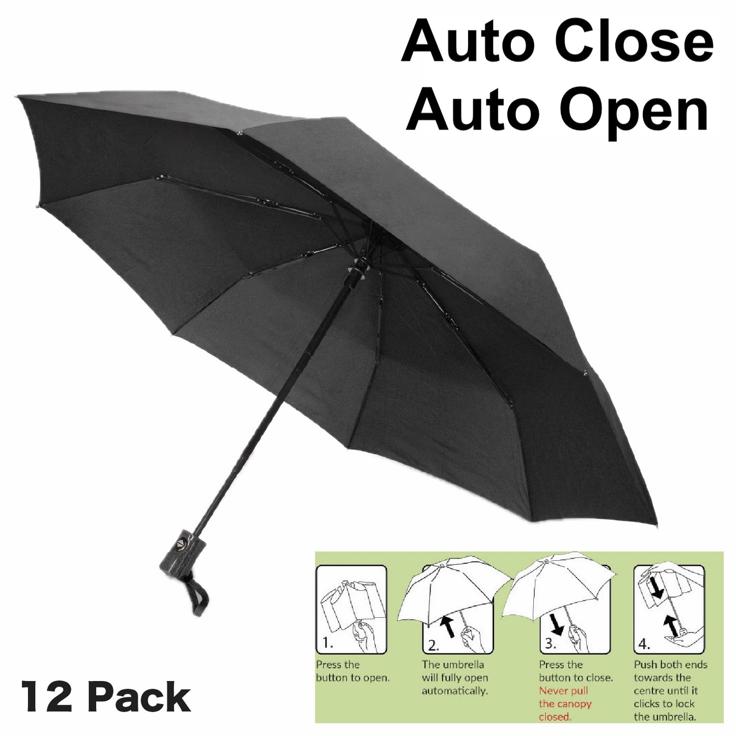 Umbrella Auto Open Auto Close (12 Pack)