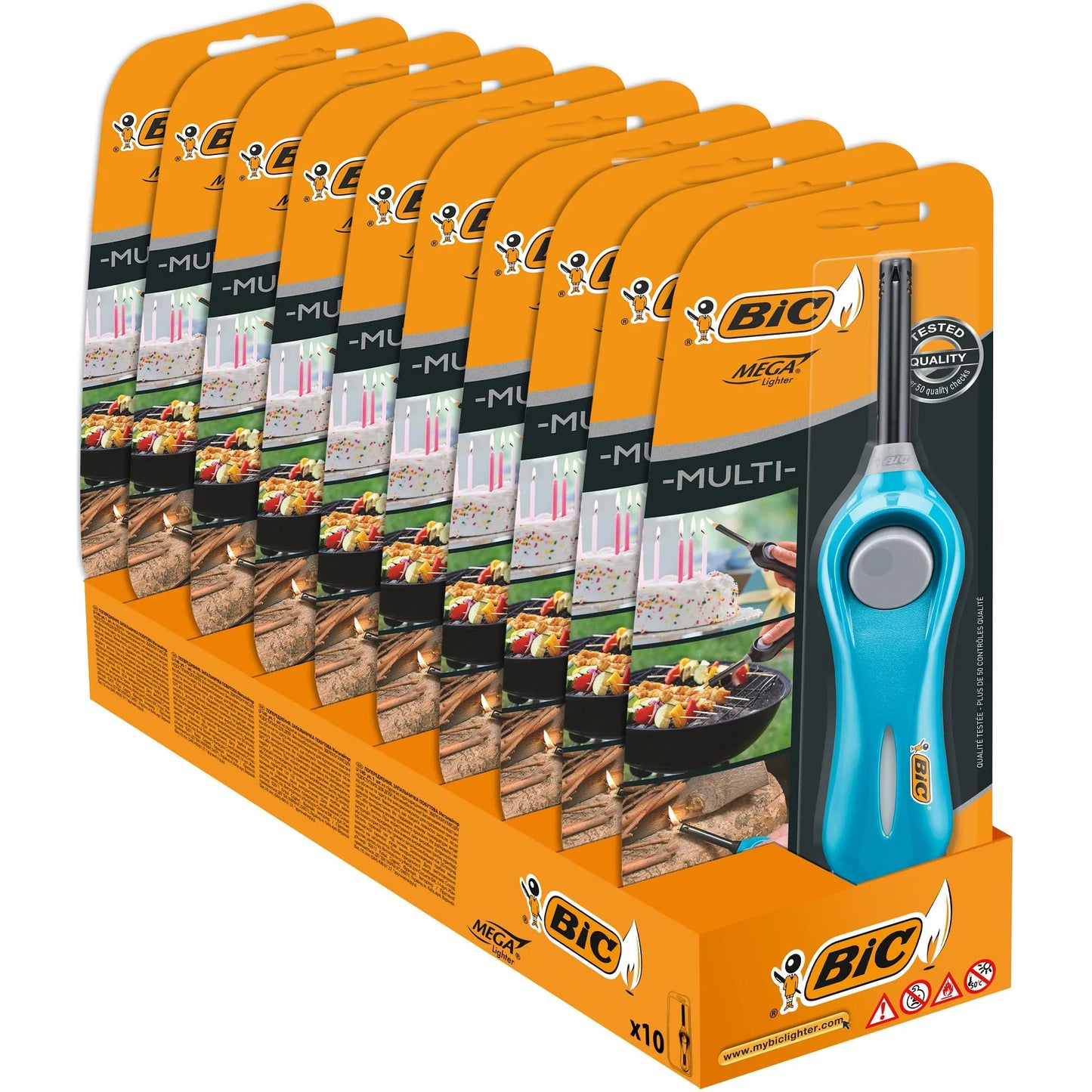 BIC Mega Lighter BP1 (10 Pack) Fixed Flame