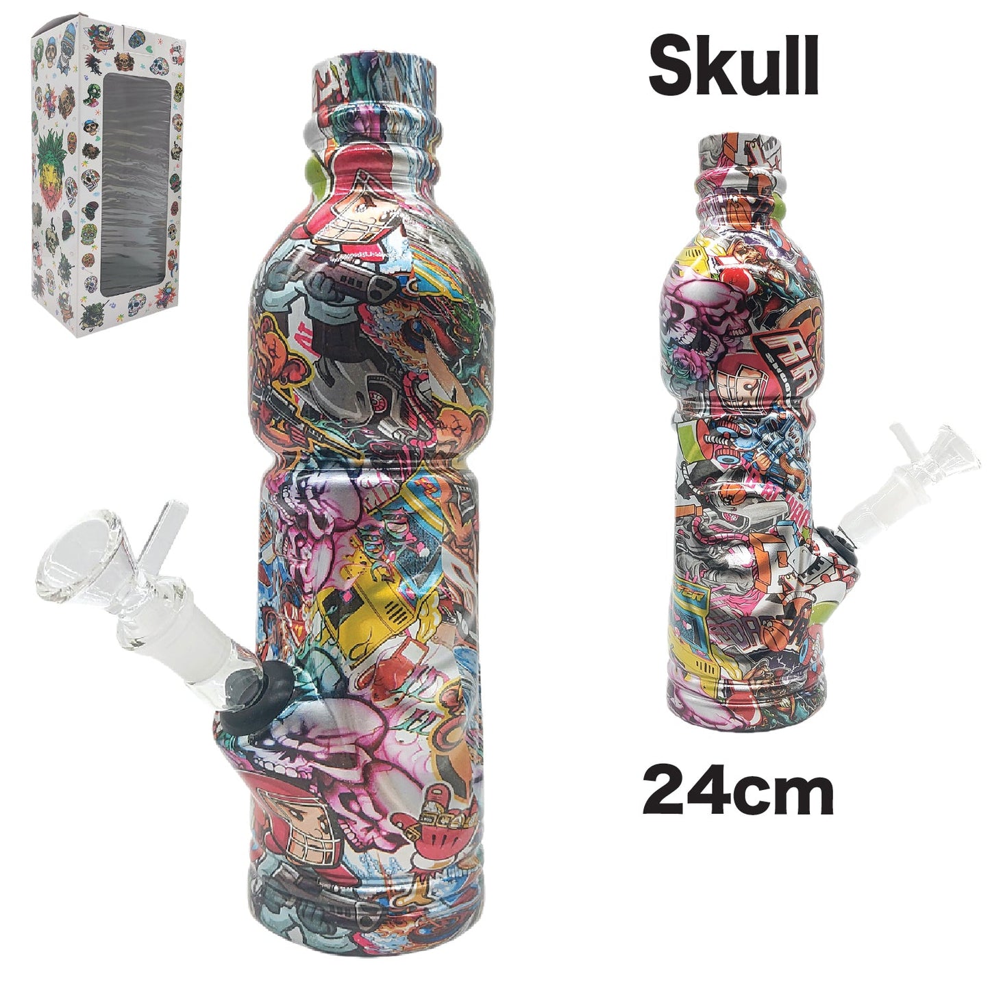 Water Pipe BO128C Skull 24cm