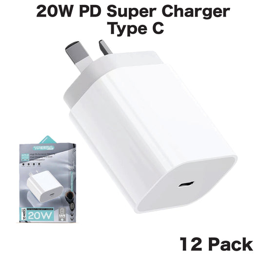 Mobile Phone Charger Type C 20W (12 Pack)