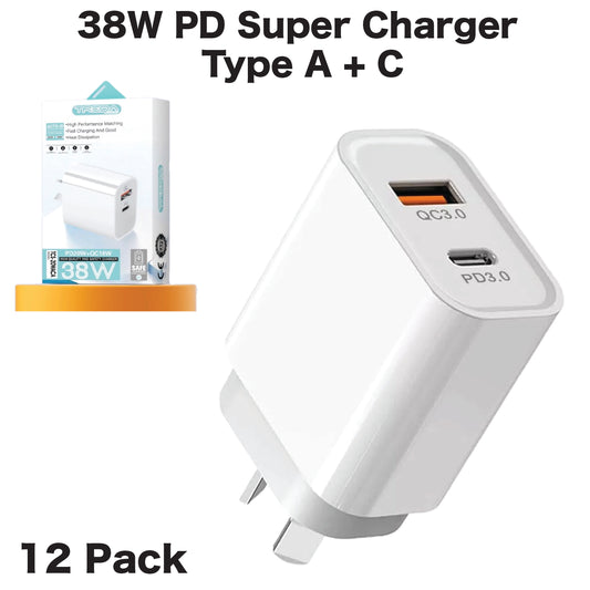 Mobile Phone Charger Dual USB 38W (12 Pack)