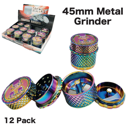 Grinder G32 45mm Metal Rainbow 4 Layers (12 Pack)