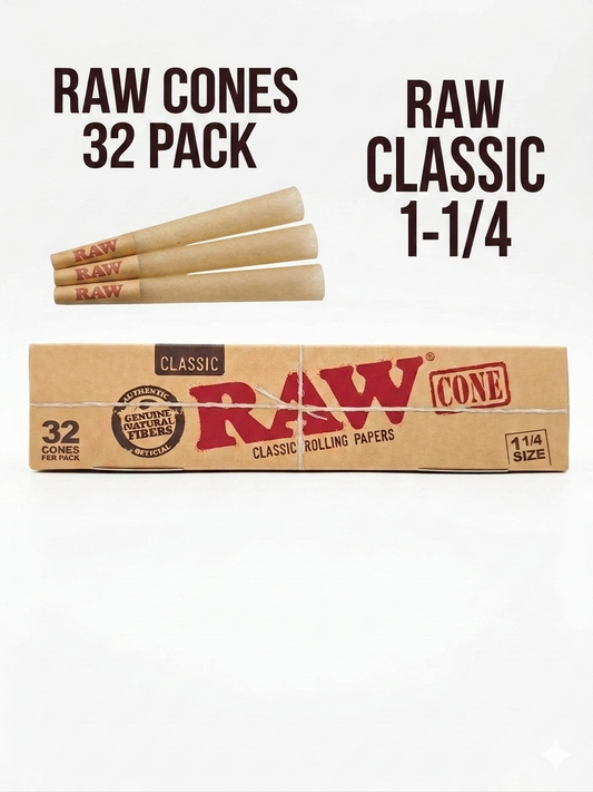 Raw BASIC Prerolled 11/4 Cone32pk Classic (1pk)