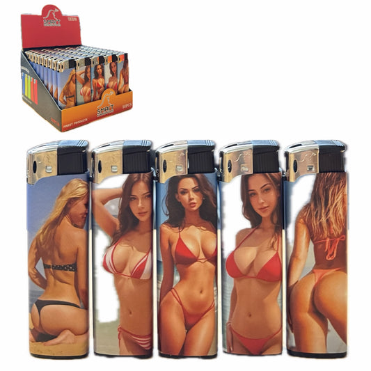 Lighter LG100C Electronic Bikini Girls (50 Lighter/Tray)