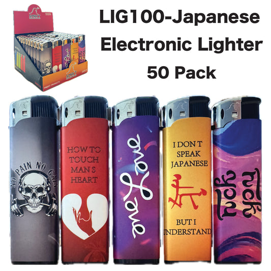Lighter LG100I Electronic Japanese Meme (50 Lighter/Tray)