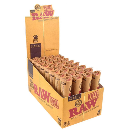 Raw Classic King Size Cones (3 Cones x 32 Pack)