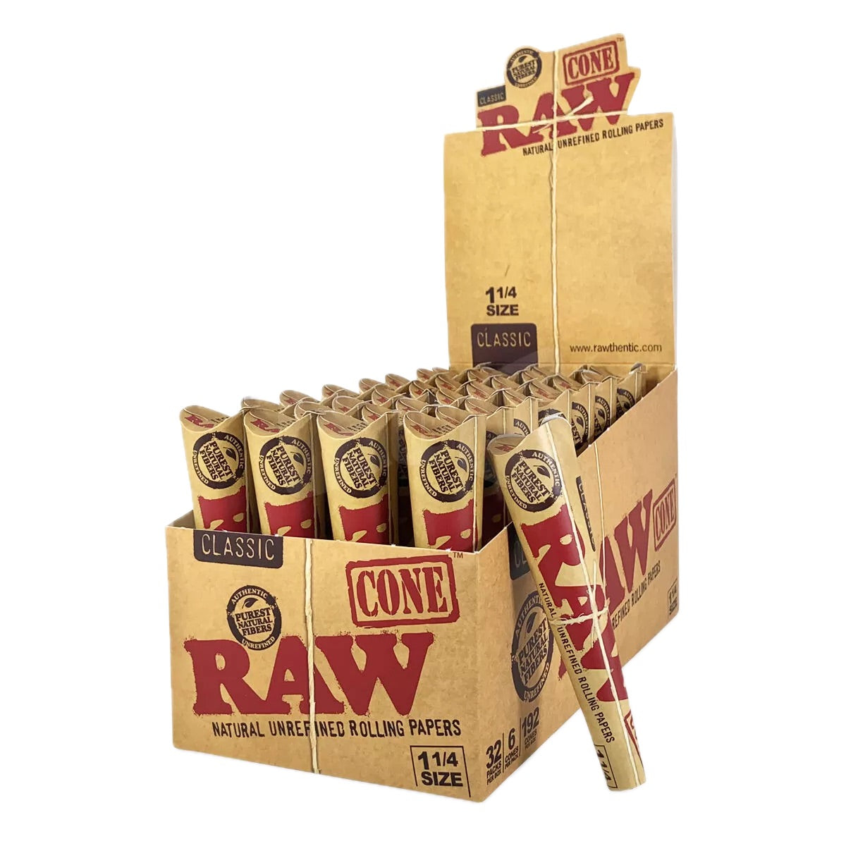 Raw Classic 1 1/4 Size Cones (6 Cones x 32 Pack)
