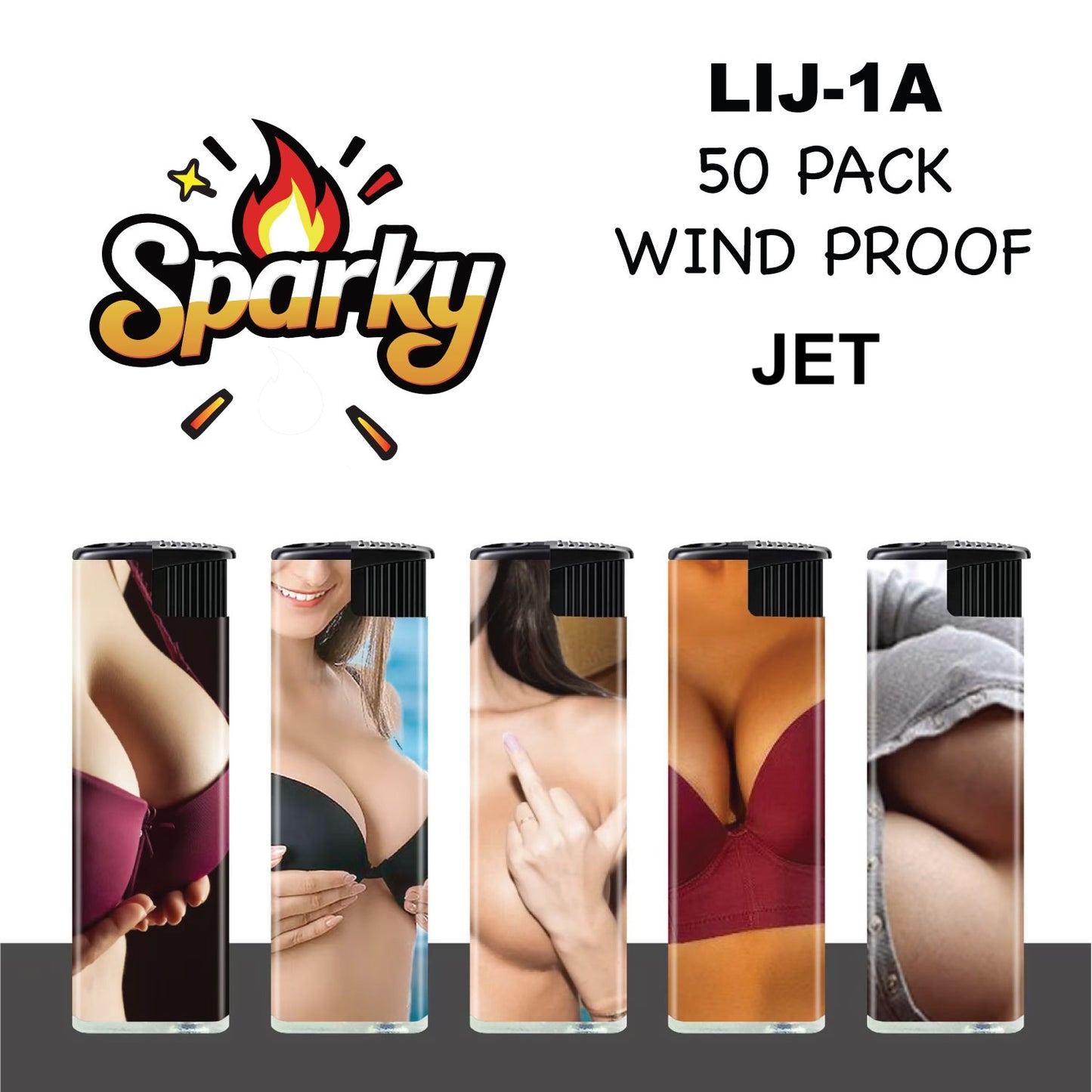 Jet Lighter Sparky LIJ-1A Windproof (50 Pack)