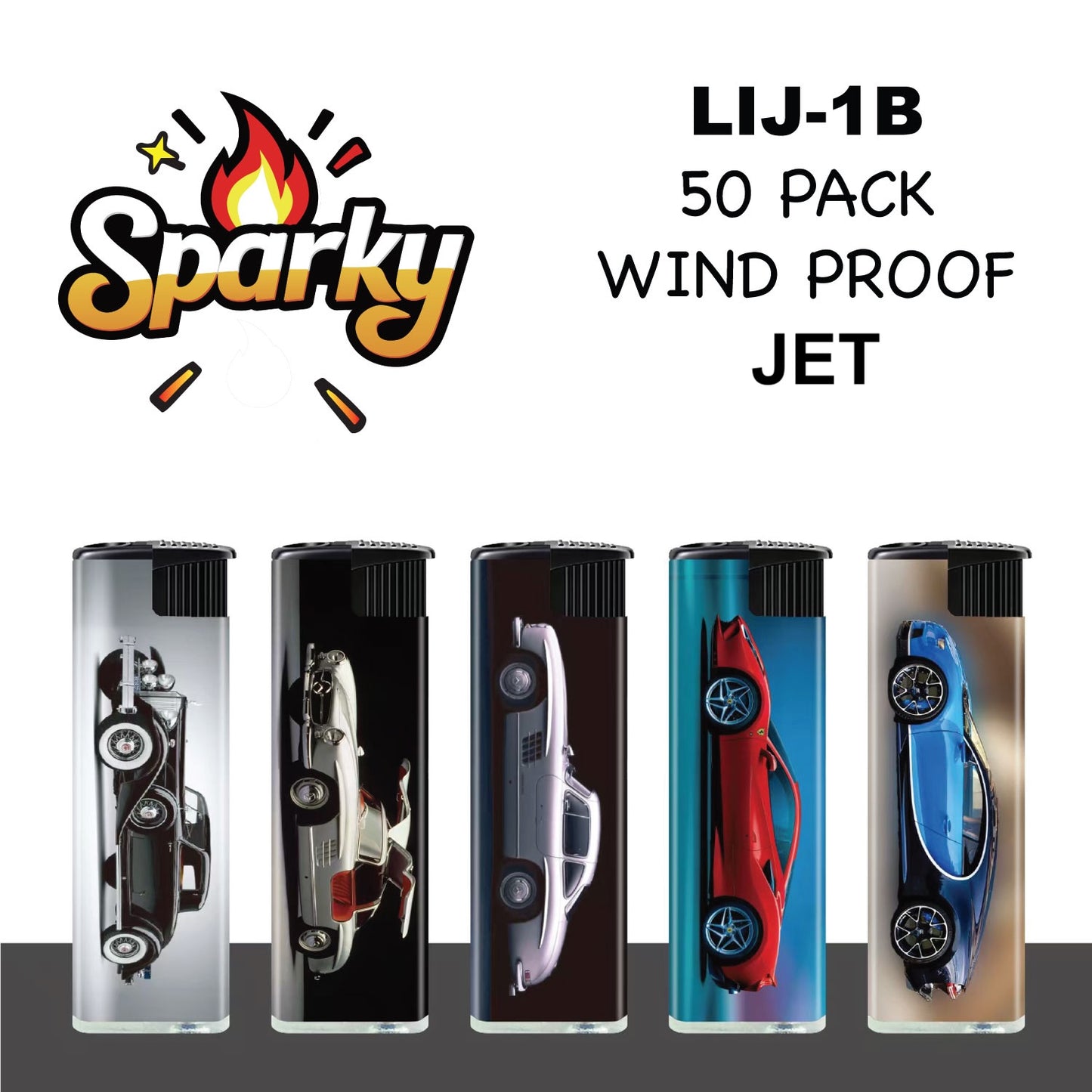 Jet Lighter Sparky LIJ-1B Windproof (50 Pack)