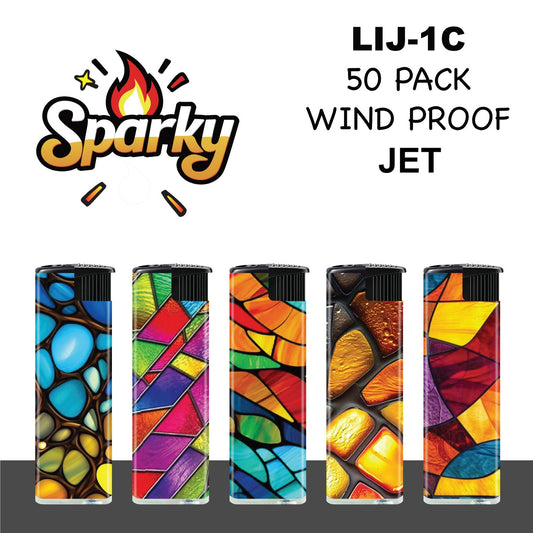 Jet Lighter Sparky LIJ-1C Windproof (50 Pack)