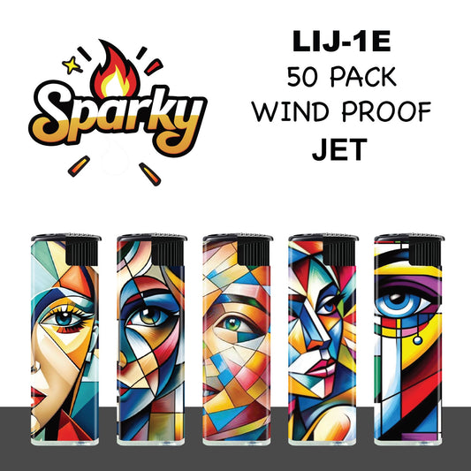 Jet Lighter Sparky LIJ-1E Windproof (50 Pack)