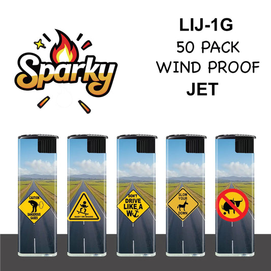 Jet Lighter Sparky LIJ-1G Windproof (50 Pack)